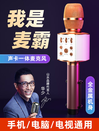 话筒音响一体麦克风山水全民K歌家用电视KTV专用无线蓝牙手机卡拉ok自带声卡唱吧儿童通用直播唱歌设备套装